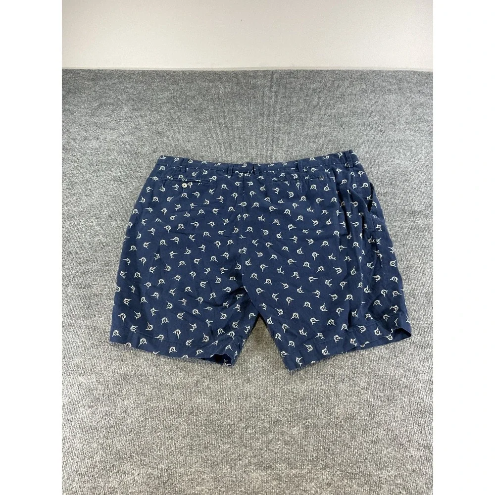 Polo Ralph Lauren Shorts 42 Navy Blue Fish Print Cotton Casual Summer Beach Prep